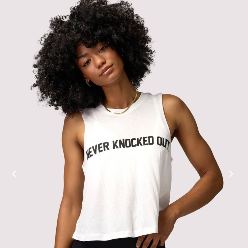Spiritual Gangster "Never Knocked Out" Graphic Crop Tee Tank XL NWT